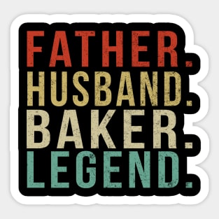 Baker Dad Vintage/ Father. Husband. Baker. Legend. Sticker